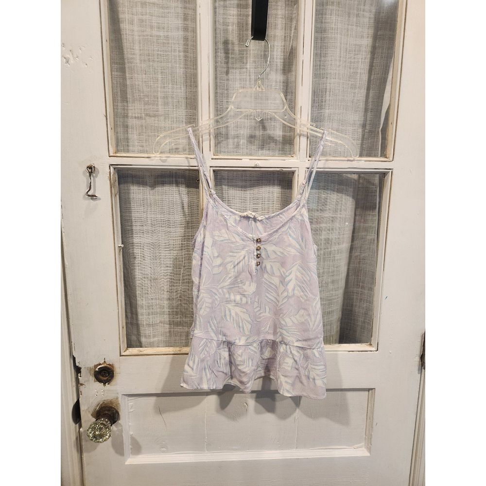 Hippie Rose Purple and‎ White Floral Tank Top - Women's Size Small
